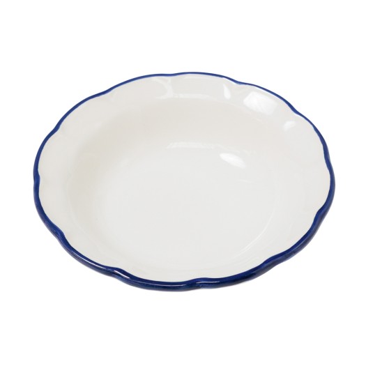 Ceramic Soup Plate with Blue Rim 21 cm Ceramic Soup Plate with Blue Rim 21 cm Soup Plates