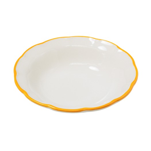 Ceramic Soup Plate with Yellow Rim 21 c Soup Plates