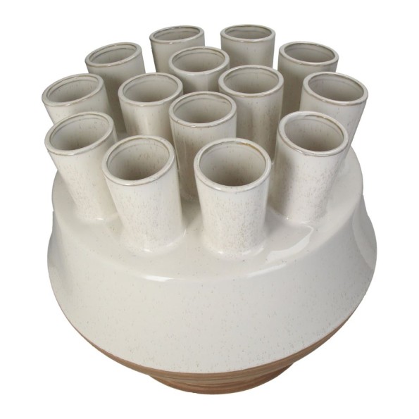 Vase Stoneware White 36.5x36.5x33cm Vases