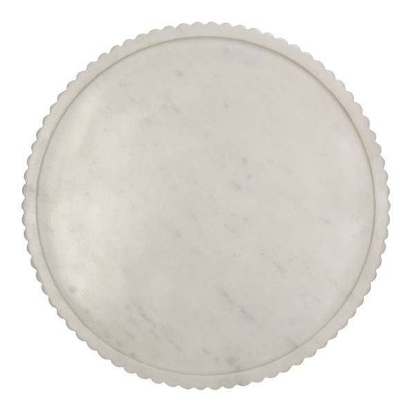 Στρογγυλός Μαρμάρινος Δίσκος 30.5x30.5x1.5 cm Σε Λευκό Χρώμα Δίσκοι