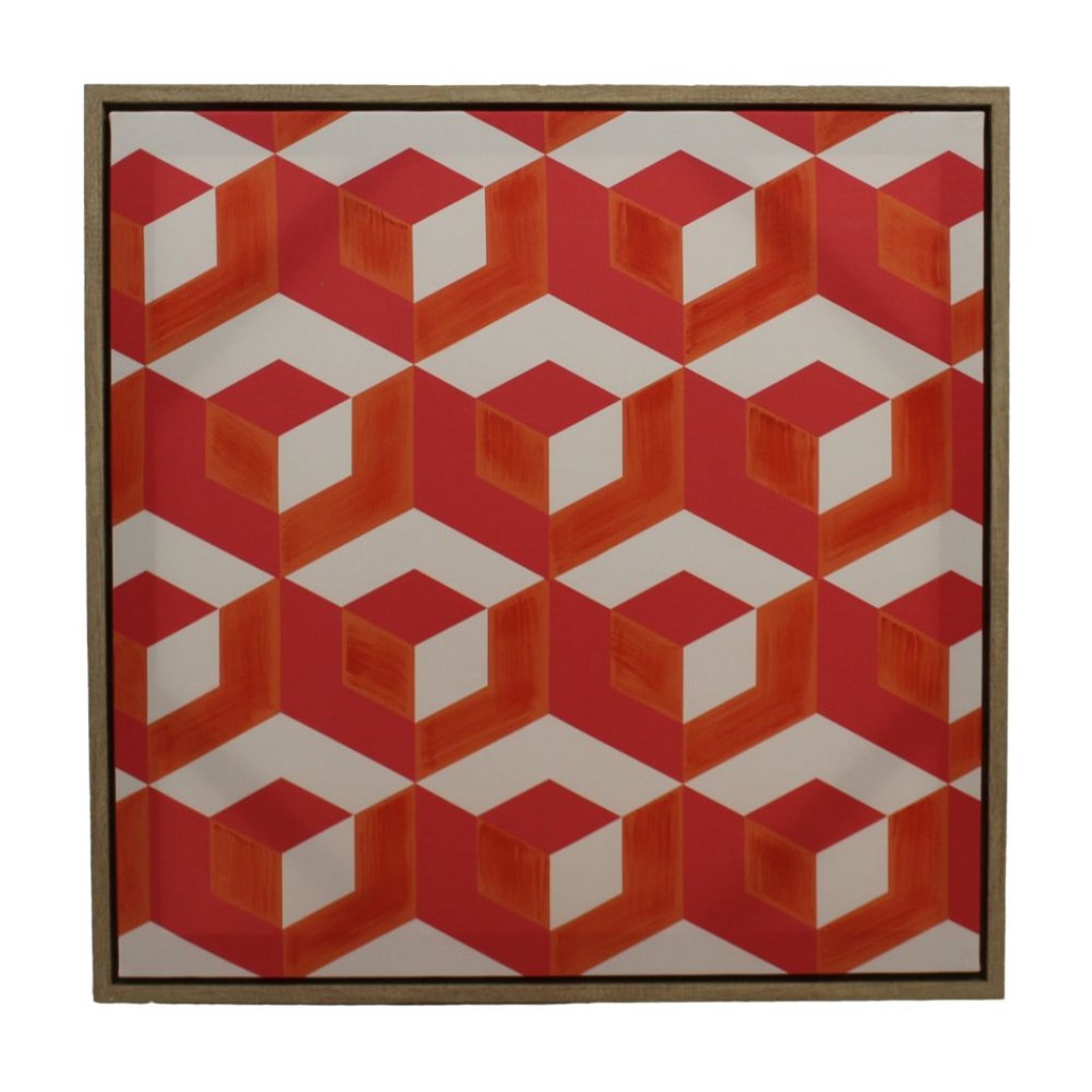 Πίνακας Με Γεωμετρικό Μοτίβο 60x3.8x60cm Σε Πορτοκαλί Χρώμα Πίνακες Πίνακας Με Γεωμετρικό Μοτίβο 60x3.8x60cm Σε Πορτοκαλί Χρώμα Πίνακες