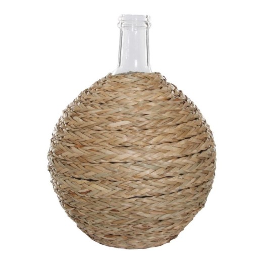 Glass Decorative Bottle with Woven Straw Cover 27x38 cm Bottles