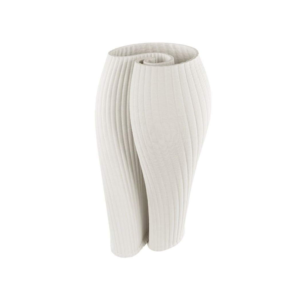 Κεραμικό Printed Shell Βάζο 15x28 cm Σε Λευκό Χρώμα Βάζα