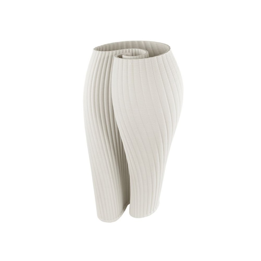 Κεραμικό Printed Shell Βάζο 17x32.5 cm Σε Λευκό Χρώμα Βάζα