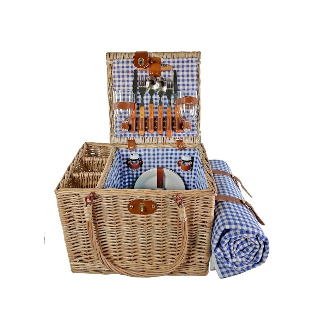 Καλάθι Picnic Από Ξύλο Ιτιάς 40x30x30 cm Καλάθια