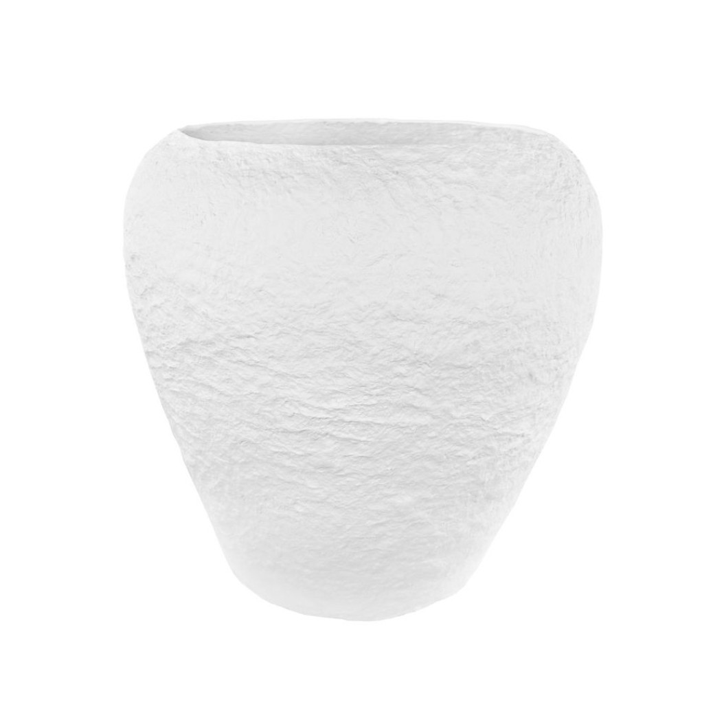 Βάζο Από Βαμβάκι Μασέ 45x47 cm Σε Λευκό Χρώμα Βάζα Βάζο Από Βαμβάκι Μασέ 45x47 cm Σε Λευκό Χρώμα Βάζα