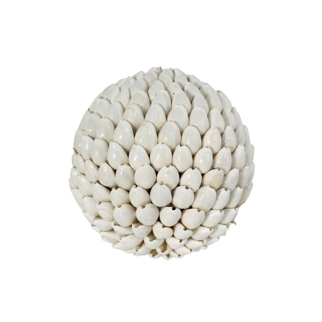 Decorative Shell Ball 13 cm in White Signature Collection Decorative Shell Ball 13 cm in White Signature Collection