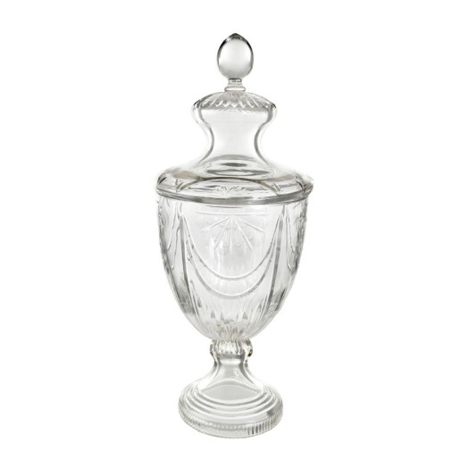 Glass bonbonniere sunrise cut clear d18;h45cm 