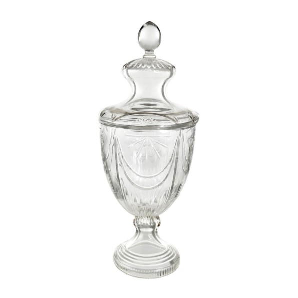 Glass bonbonniere sunrise cut clear d18;h45cm 