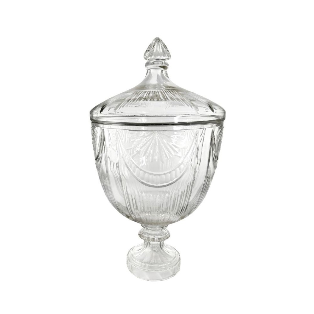 Glass bonbonniere sunrise cut clear d36;h67cm 