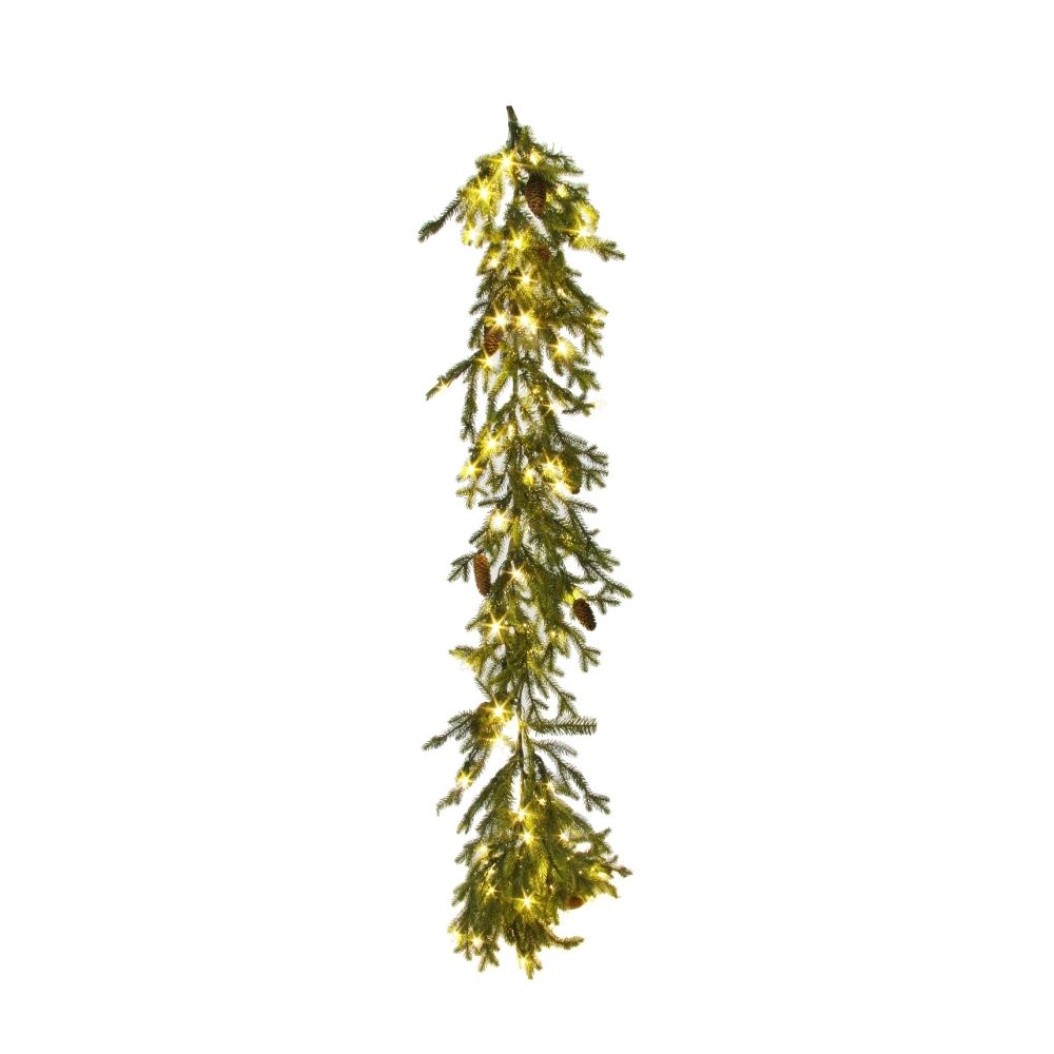 Γιρλάντα Με Κουκουνάρια Και Λαμπιόνια 100 Led 180 cm Γιρλάντες Γιρλάντα Με Κουκουνάρια Και Λαμπιόνια 100 Led 180 cm Γιρλάντες
