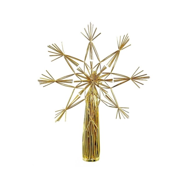 Κορυφή Χριστουγεννιάτικου Δέντρου Με Αστέρι 20 cm Σε Χρυσό Χρώμα Κορυφές Δέντρων