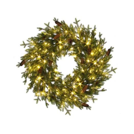 Διακοσμητικό Χριστουγεννιάτικο Στεφάνι Με 100 Led Λαμπιόνια 60 cm Στεφάνια