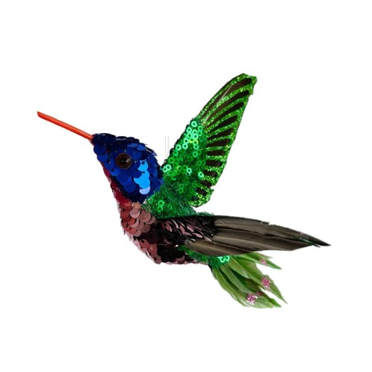 Διακοσμητικό Κολίμπρι Με Πούλιες 16 cm Σε Πράσινο-Ροζ Χρώμα Διακοσμητικό Κολίμπρι Με Πούλιες 16 cm Σε Πράσινο-Ροζ Χρώμα Στεφάνια