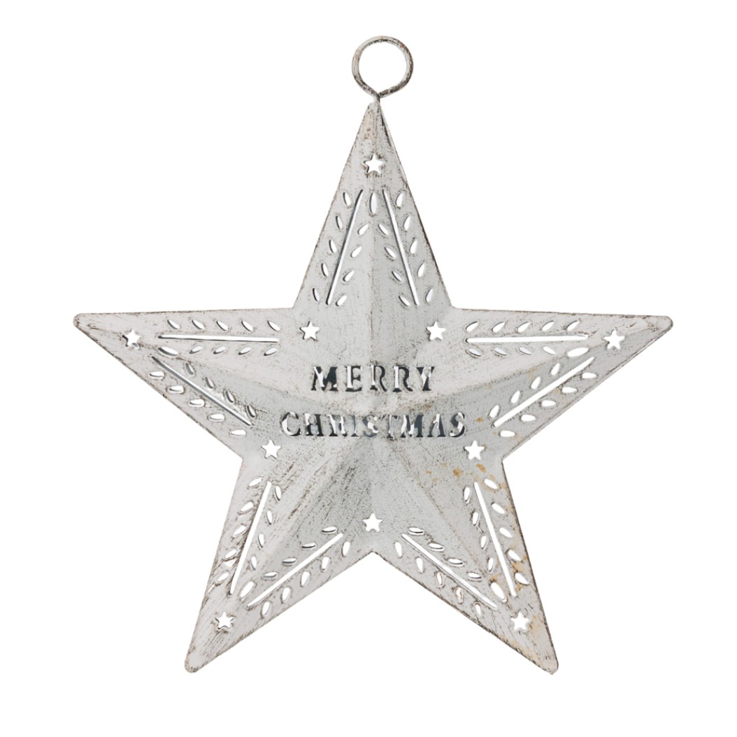Metal Star Ornament In White Color 15 cm Ornaments Metal Star Ornament In White Color 15 cm Ornaments
