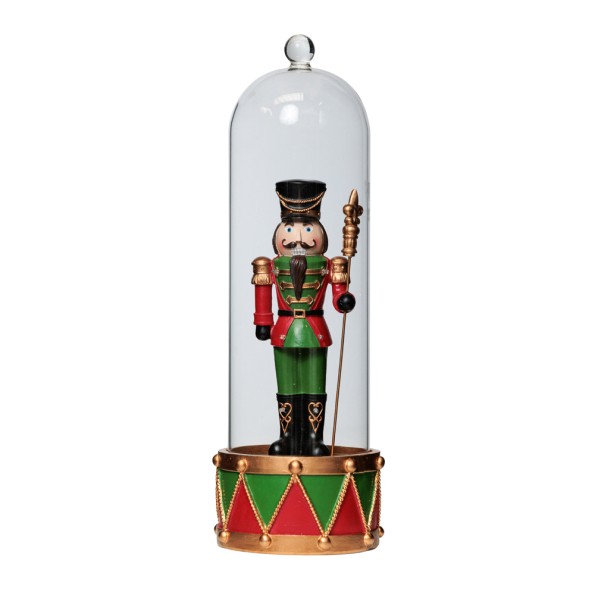 Christmas Floor Decoration Set with 2 Nutcrackers in Glass Dome 12x40 cm Ornaments Christmas Floor Decoration Set with 2 Nutcrackers in Glass Dome 12x40 cm Ornaments