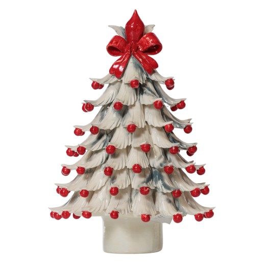 Κεραμικό Χριστουγεννιάτικο Δέντρο Με Κόκκινο Φιόγκο 20x38 cm Κεραμικό Χριστουγεννιάτικο Δέντρο Με Κόκκινο Φιόγκο 20x38 cm Χριστουγεννιάτικα Δέντρα-Φυτά