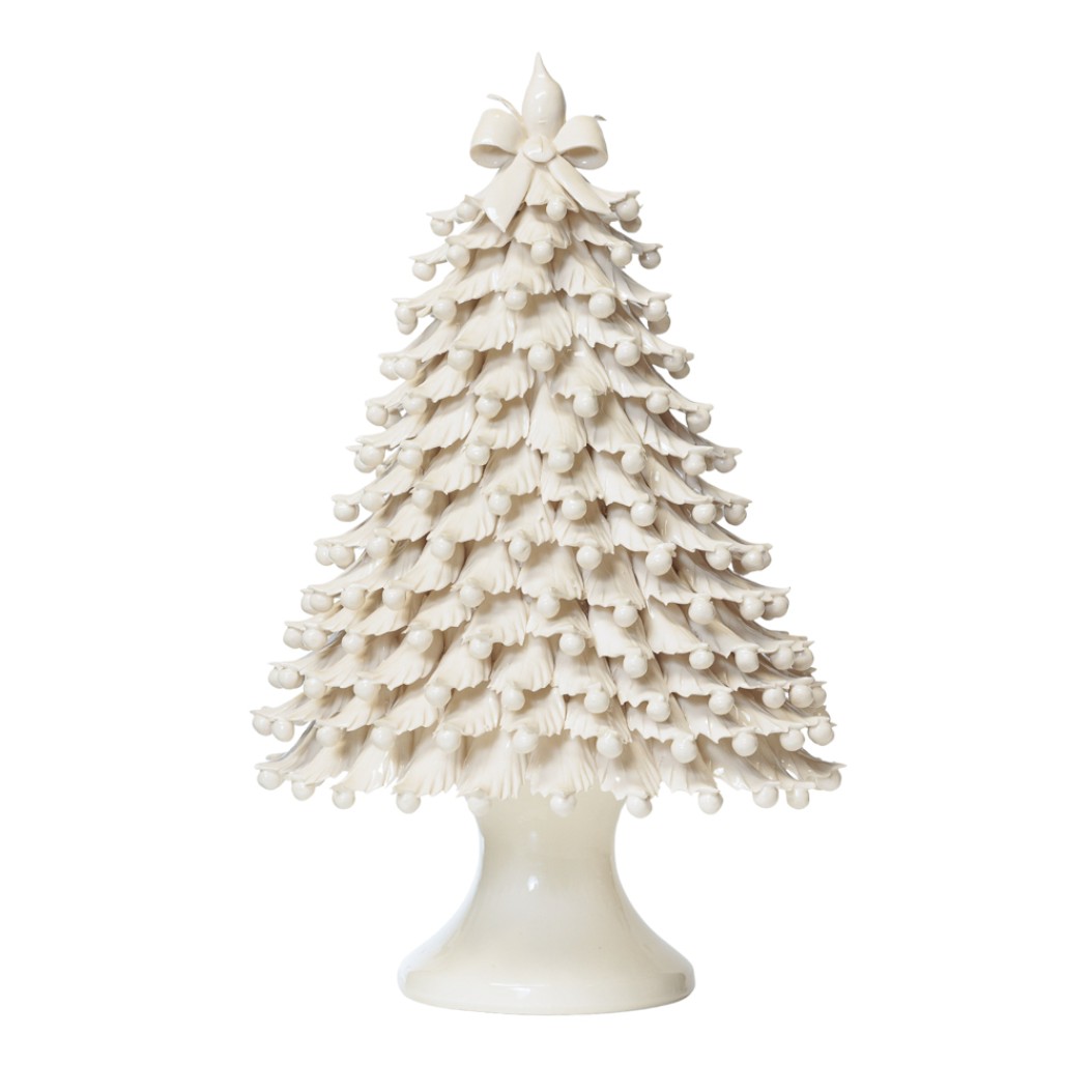 Λευκό Κεραμικό Χριστουγεννιάτικο Δέντρο Με Λευκό Φιόγκο 36x60 cm Χριστουγεννιάτικα Δέντρα-Φυτά Λευκό Κεραμικό Χριστουγεννιάτικο Δέντρο Με Λευκό Φιόγκο 36x60 cm Χριστουγεννιάτικα Δέντρα-Φυτά
