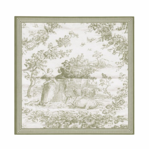 Βαμβακερή Πετσέτα Φαγητού Με Σχέδιο Toile De Jouy 45x45 cm Σε Πράσινο Χρώμα Homeware Βαμβακερή Πετσέτα Φαγητού Με Σχέδιο Toile De Jouy 45x45 cm Σε Πράσινο Χρώμα Homeware