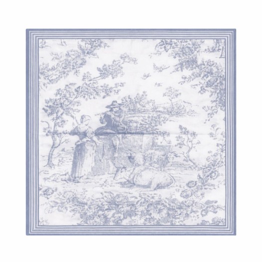 Βαμβακερή Πετσέτα Φαγητού Με Σχέδιο Toile De Jouy 45x45 cm Σε Γαλάζιο Χρώμα Homeware