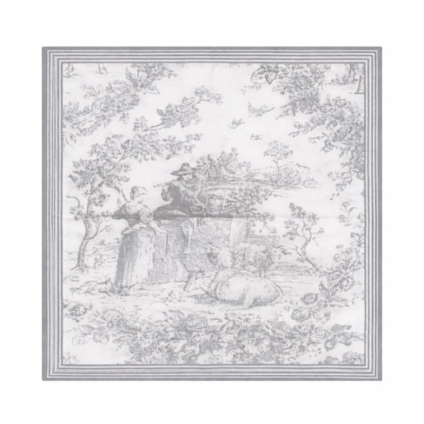 Βαμβακερή Πετσέτα Φαγητού Με Σχέδιο Toile De Jouy 45x45 cm Σε Γκρι Χρώμα Homeware Βαμβακερή Πετσέτα Φαγητού Με Σχέδιο Toile De Jouy 45x45 cm Σε Γκρι Χρώμα Homeware
