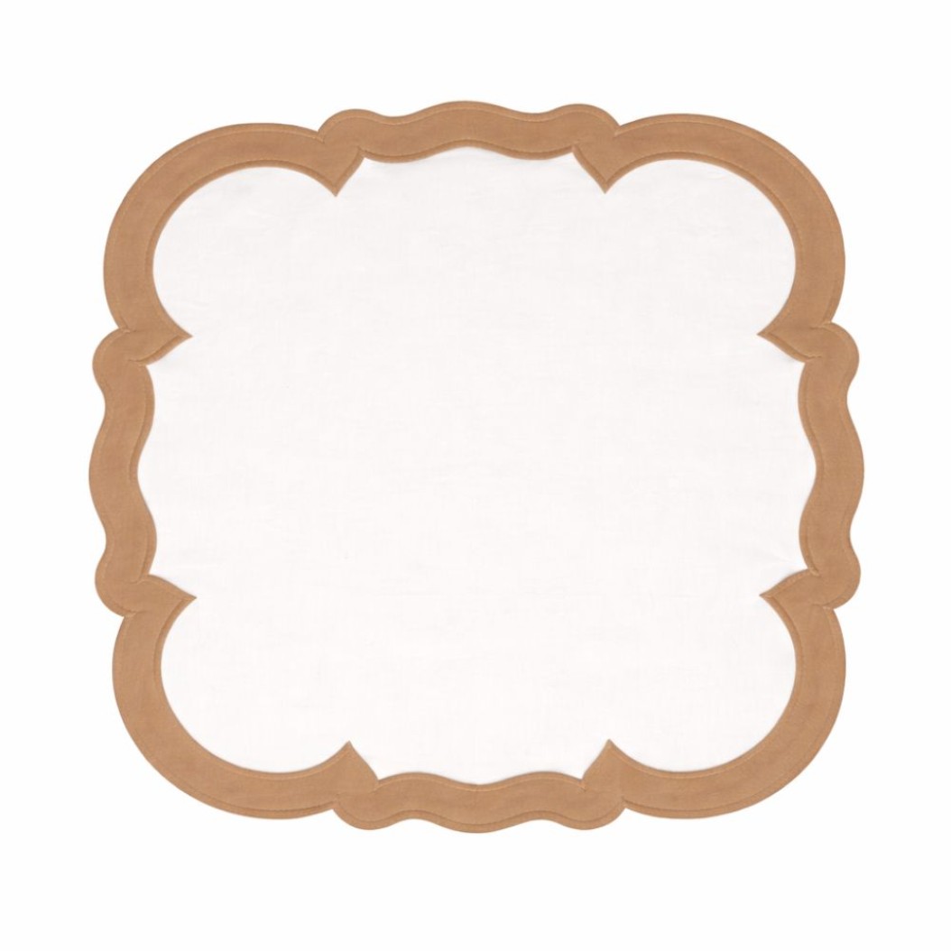 Λευκό Λινό Σουπλά 40x40 cm Με Μπεζ Τελείωμα Homeware Λευκό Λινό Σουπλά 40x40 cm Με Μπεζ Τελείωμα Homeware