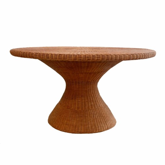 Ρατάν Τραπέζι Ροτόντα 140x140x75 cm Σε Φυσικό Χρώμα Τραπέζια