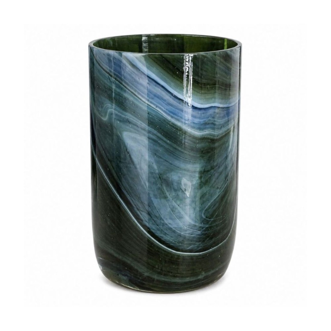 Γυάλινο Βάζο 18.5x18.5x30 cm Σε Πράσινο Χρώμα Βάζα Γυάλινο Βάζο 18.5x18.5x30 cm Σε Πράσινο Χρώμα Βάζα
