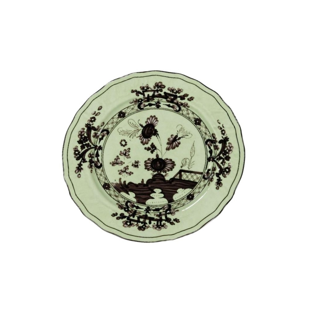 Πορσελάνινο Πιάτο Επιδορπίου Chinoiserie Floral 20 cm Σε Πράσινο Χρώμα Πιάτα Επιδορπίου