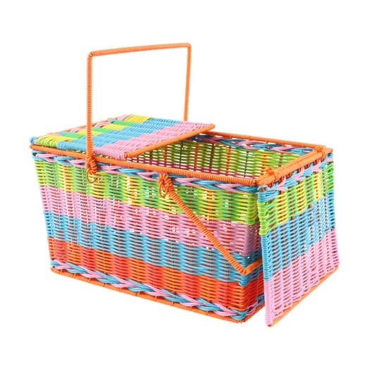 Πολύχρωμο Μεταλλικό Καλάθι Πικ Νικ 38x24x20 cm Καλάθια