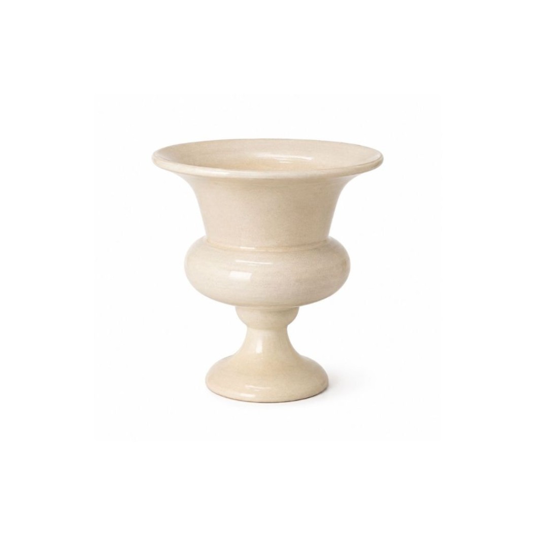 Κεραμικό Βάζο 17.5x21.5 cm Σε Κρεμ Χρώμα Βάζα