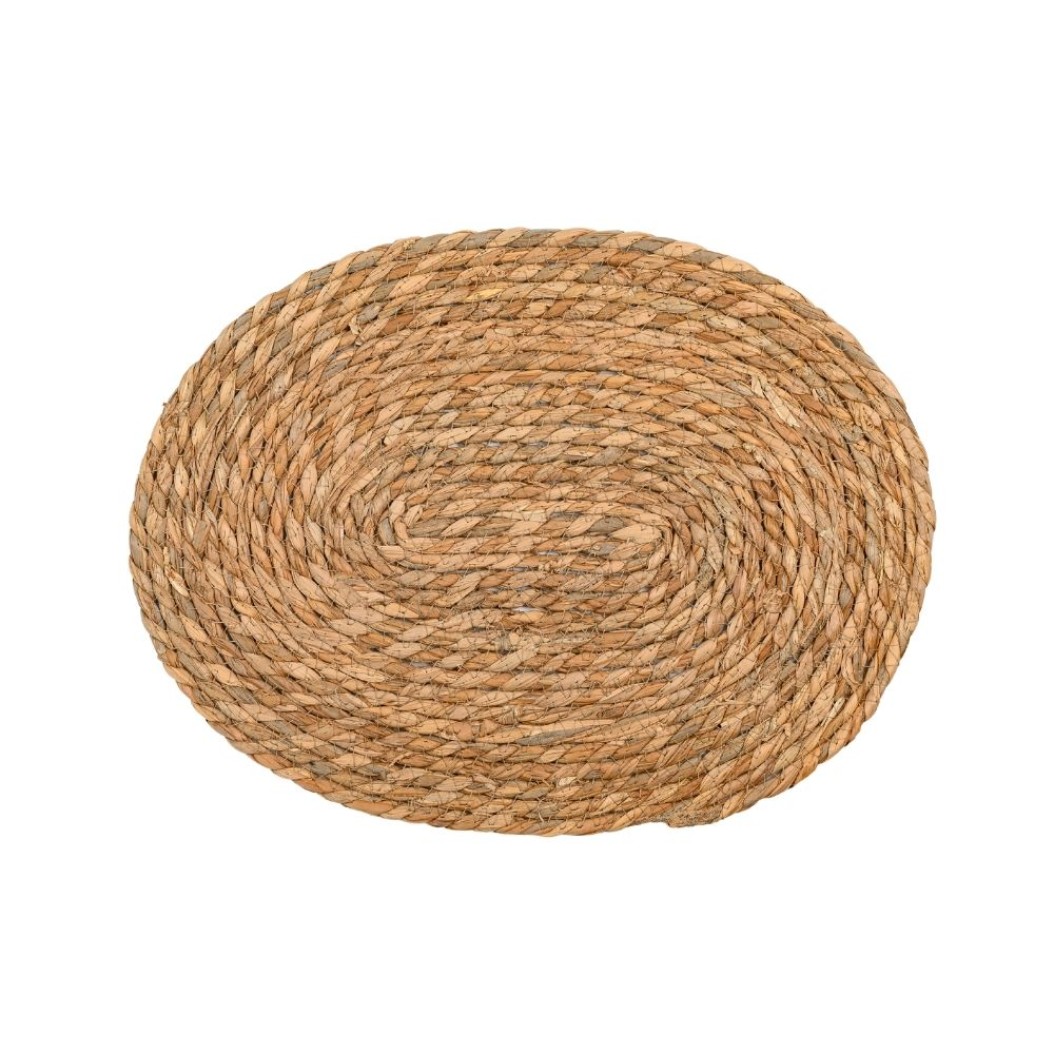Ψάθινο Σουπλά Οβάλ 40x30 cm Σε Καφέ Χρώμα Σουπλά