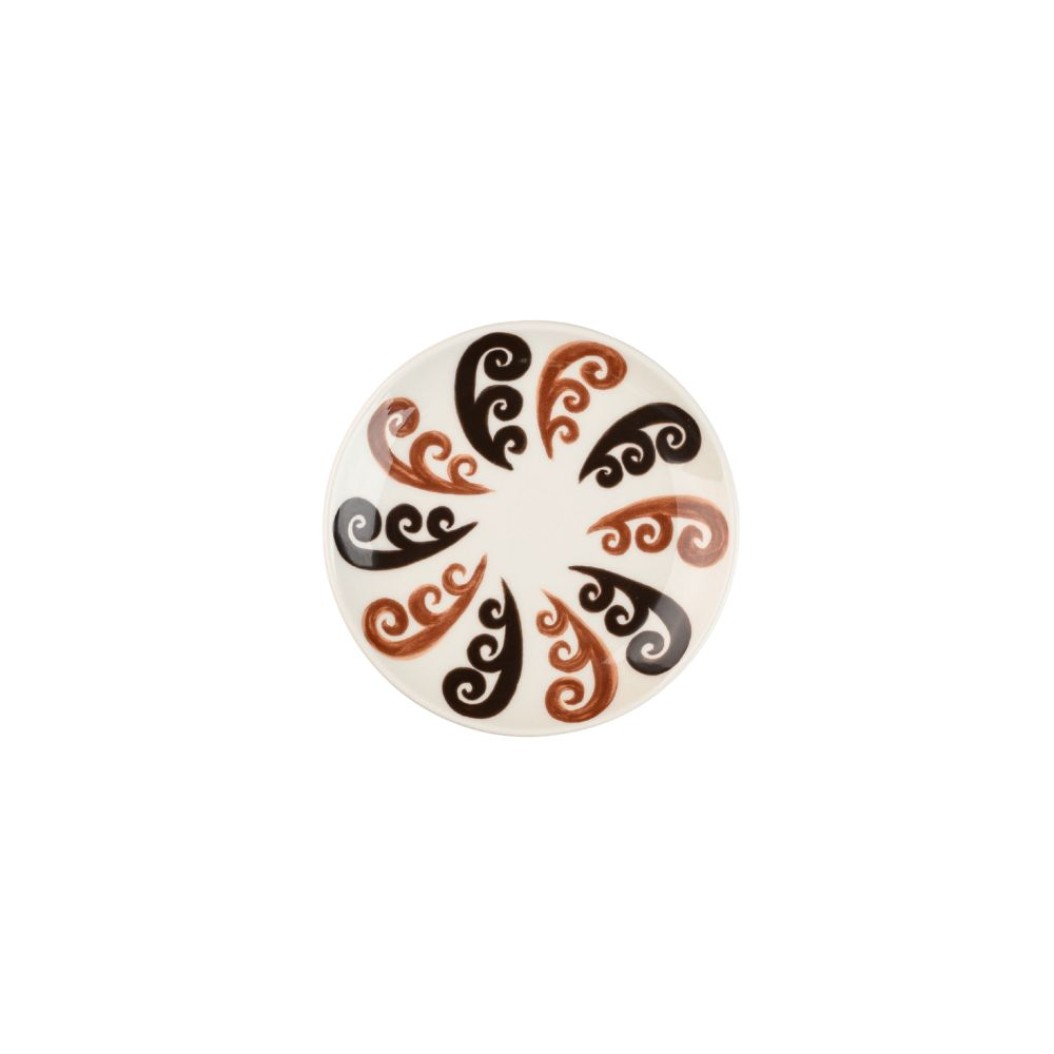 Πορσελάνινο Πιάτο Ψωμιού 15 cm (bb plate) Με Σχέδιο Λαχούρι Σε Καφέ Χρώμα Πιάτα Ψωμιού & Βοηθητικά Πιάτα