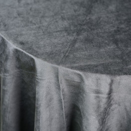 Velvet Round Table Tablecloth 160 cm In Black Color Tablecloths