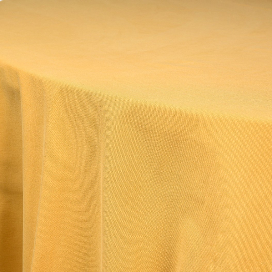 Cotton Round Table Tablecloth 335 cm In Mustard Color Tablecloths