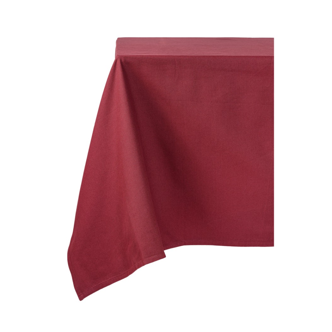Βαμβακερό Τραπεζομάντηλο Ορθογώνιο 210x120 cm Σε Μπορντό Χρώμα Τραπεζομάντηλα