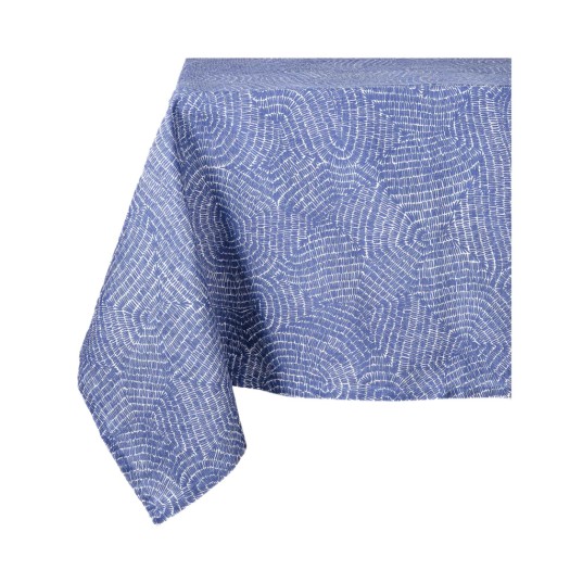PrInted Cotton Tablecloth Napperon Rectangle 230x220 cm In Blue Color Tablecloths