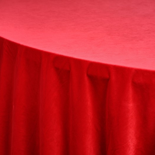 Velvet Round Table Tablecloth 335 cm In Red Tablecloths